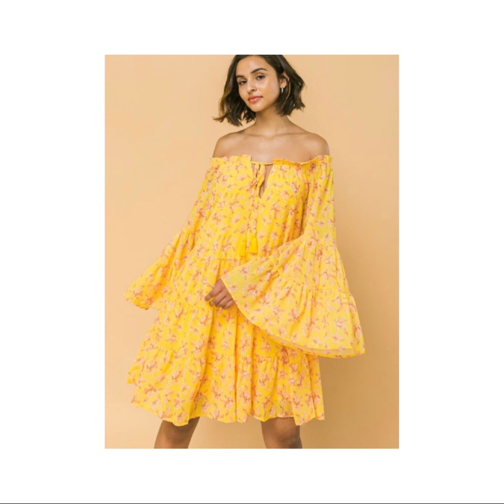 Bohemian Floral Printed Mini Dress - Picture 4 of 4